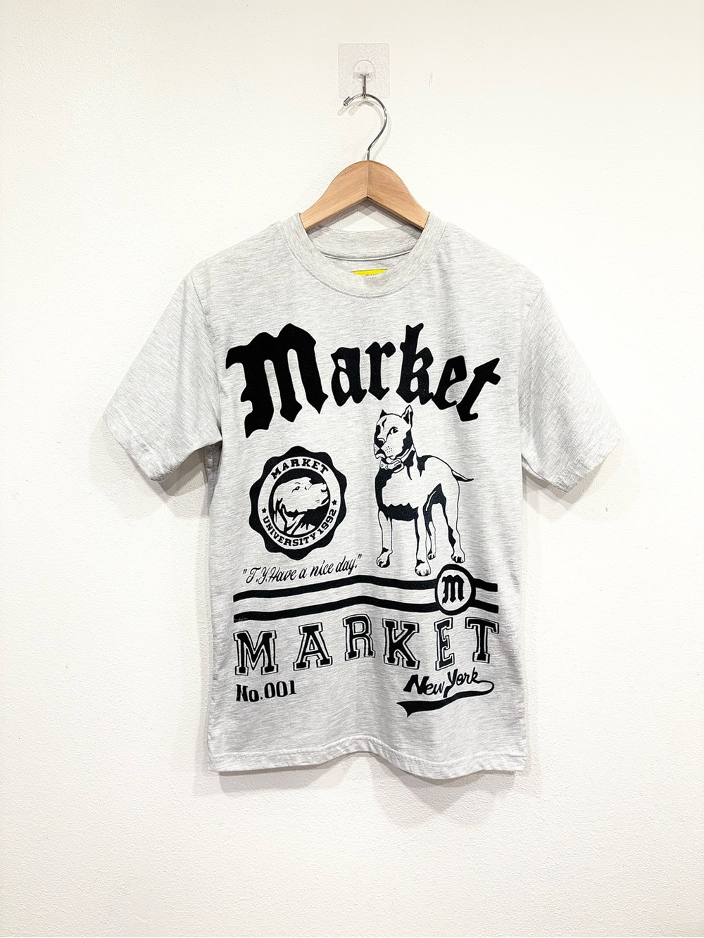 market — chinatown market nice day pitbull bulldog graphic tee
